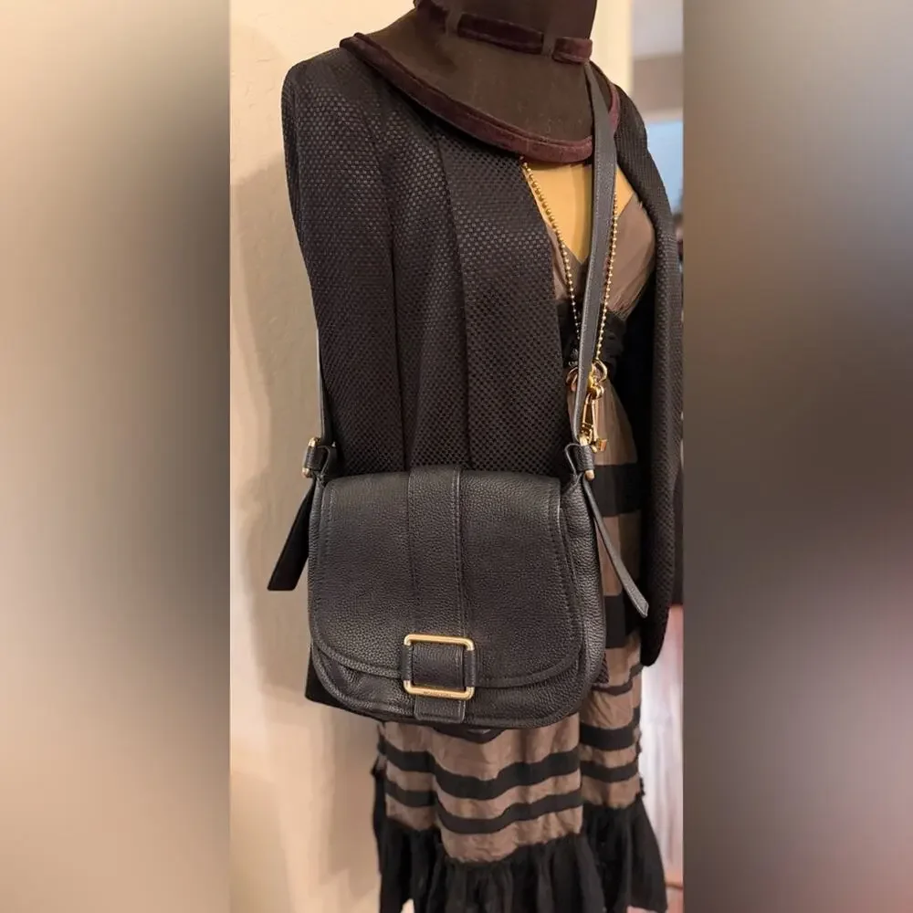 Michael Kors Black Crossbody Bag with Gold Accents